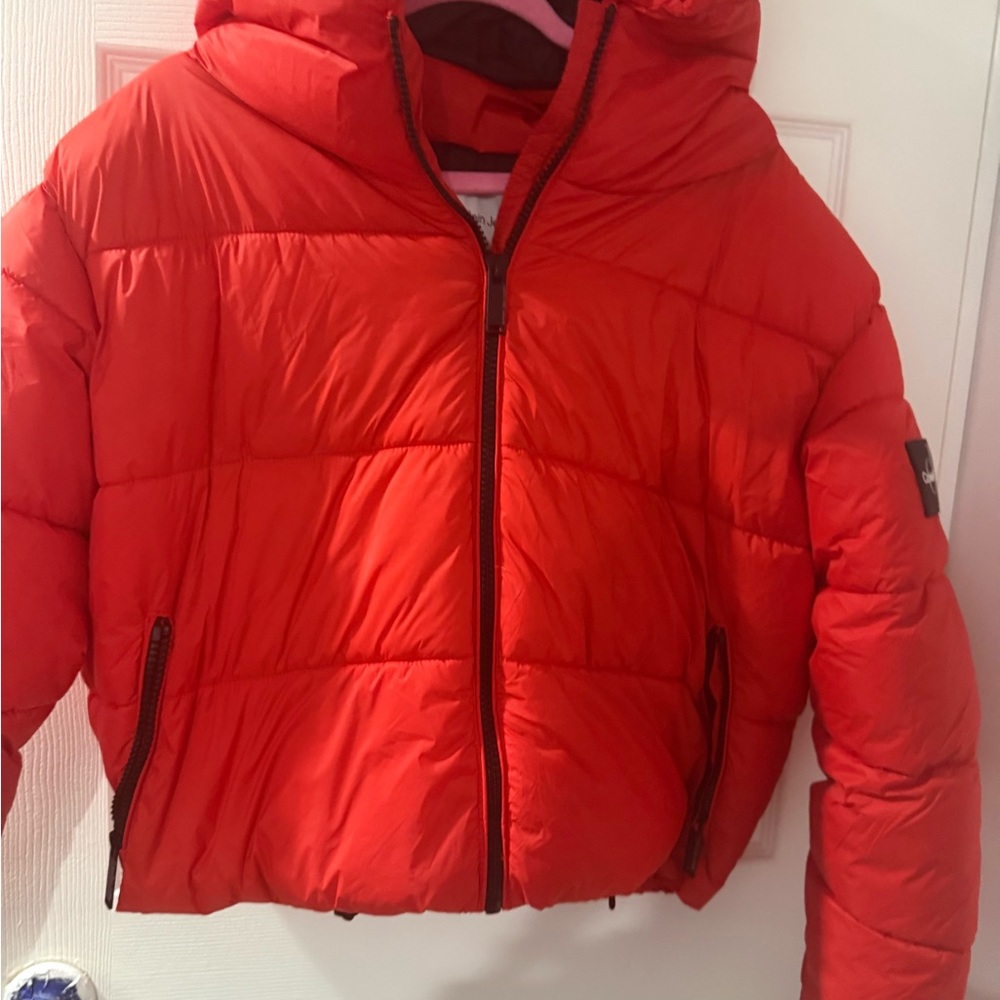 Calvin Klein Jeans women Bright Red Puffer Jacket